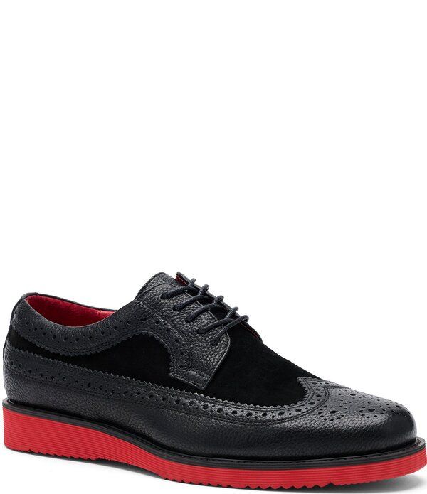 マークノーラン メンズ シューズ オックスフォード スエード ブローグ レザー Marc Nolan Mens Alexander Leather and Suede Longwing Brogue