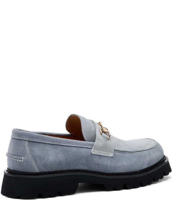 マークノーラン メンズ シューズ スリッポン・ローファー スエード Marc Nolan Mens Blake Suede Bit Buckle Lug Loafersteel Blue ブルー