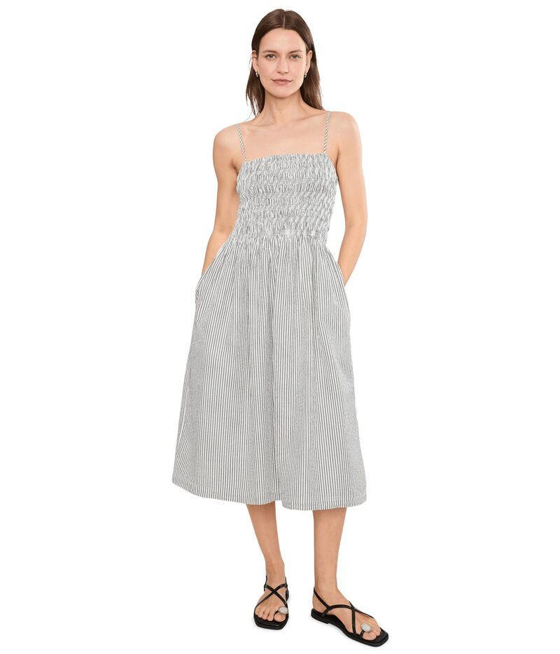 メイドウェル レディース トップス ワンピース コットン Madewell Peony Dress Cotton Seersucker Black VintageI ブラック