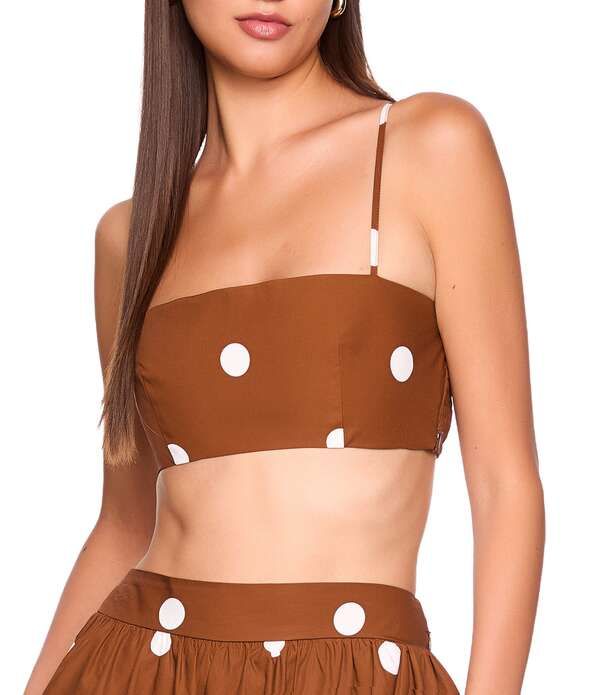 スサナモナコ レディース トップス シャツ ドット柄 ドット ノースリーブ Susana Monaco Poplin Polka Dot Square Neck Sleeveless Crop Top 27,548円