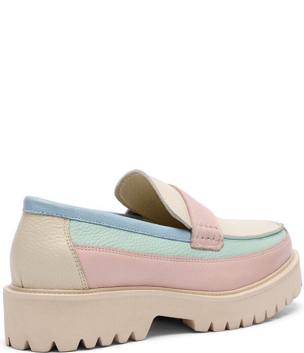 マークノーラン レディース シューズ スリッポン・ローファー レザー Marc Nolan Womens Ms Adler Leather Lug Penny Loafers Pastel