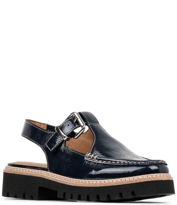 ドナルドプリネール レディース シューズ スリッポン・ローファー カットアウト Donald Pliner Halliday Crinkle Patent Cutout Slingback Loafe