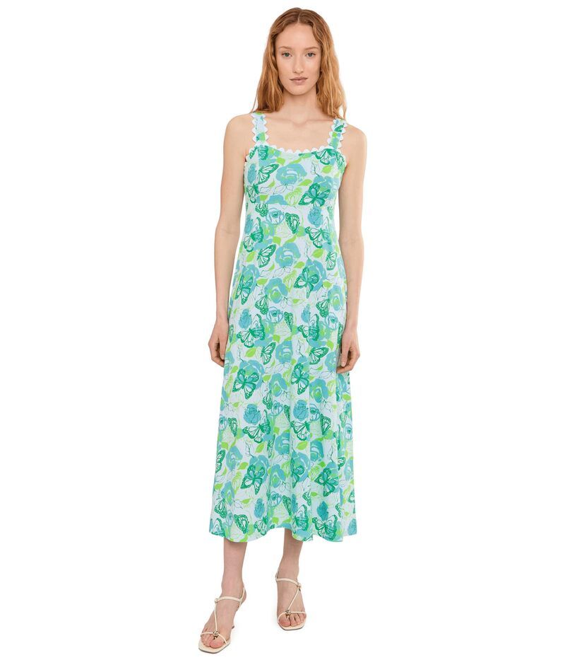 リリーピュリッツァー レディース トップス ワンピース ミディ Lilly Pulitzer Dwyer Midi Dress Resort White Monarch Rose ホワイト