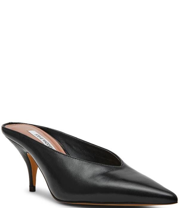 スティーブ マデン レディース シューズ サンダル レザー Steve Madden Fonza Leather High Vampointed Toe Dress Mules Black ブラック
