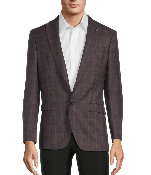 ジョンバルベイトス メンズ アウター ジャケット・ブルゾン スリムフィット コート John Varvatosignature Tailo red Slim Fit Checked Sport Coa