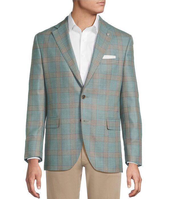 ダニエル クレミュ メンズ アウター ジャケット・ブルゾン コート Cremieux Modern Fit Plaid Sport Coateal ティール