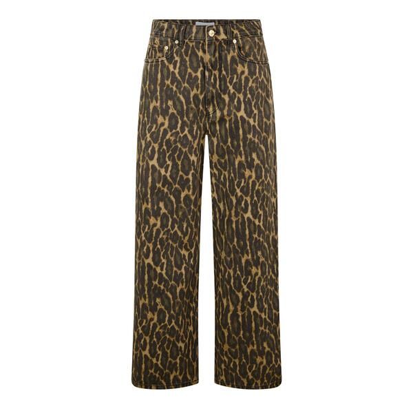 ガニー レディース ボトムス デニムパンツ ワイドレッグ プリント ジーンズ Ganni Womens Printedenim Baggy Wide Leg Jeans Khaki カーキ