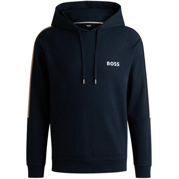 ボス メンズ アウター パーカー・スウェット Boss Mens Iconic Pull Over Hoodie Navy ネイビー