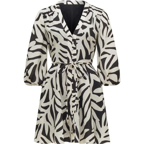 フォーエバーニュー レディース トップス ワンピース ミニ Forever New Alicia Rope Tie Mini Dress Milos Leaf