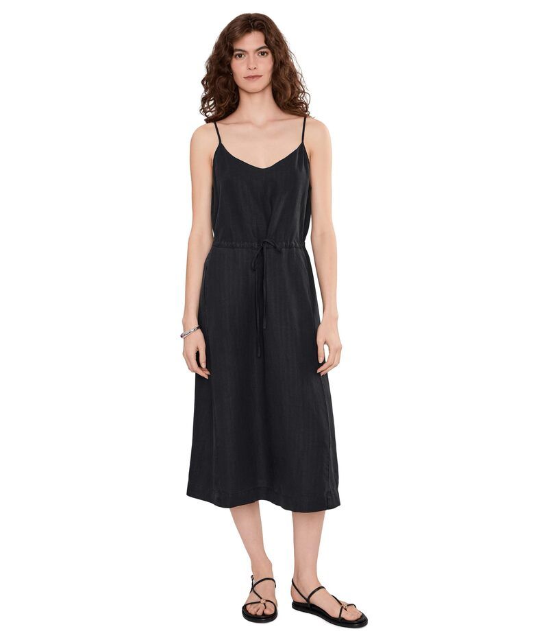 マイケルスターズ レディース トップス ワンピース Vネック ミディ Michael Starsabine VNeck Tie Front Midi Dress Black ブラック