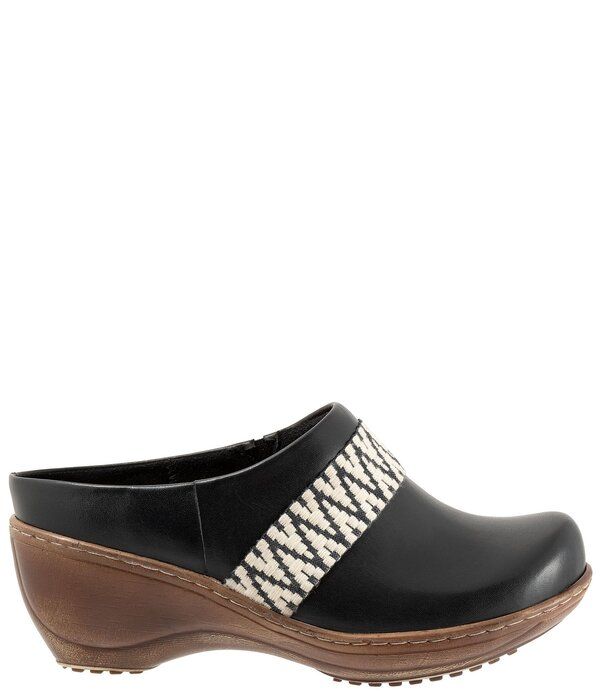 ソフトウォーク レディース シューズ ヒール レザー SoftWalk Marion Leather Chevron Detail Clogs Taupe トープ