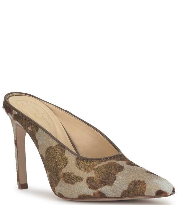ジェシカシンプソン レディース シューズ サンダル プリント ヒール Jessica Simpson Wilix Cow Print Haircalf High Vamp Heeled Mules N 25,060円