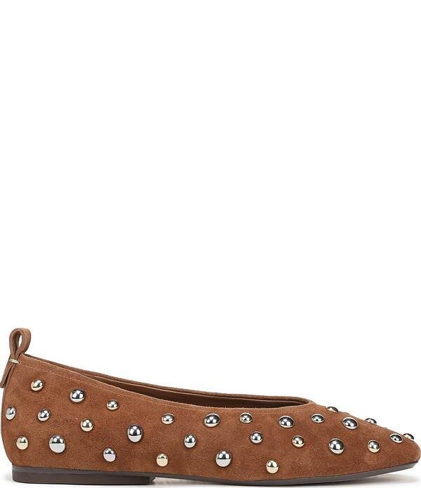 ナチュライザー レディース シューズ パンプスエード Naturalizer 27 EDIT Carla Stud Suede Square Toe Ballet Flats Cactus Clay