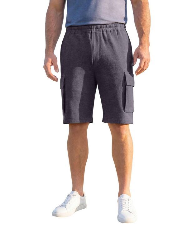 キングサイズ メンズ ボトムス ハーフパンツ・ショーツ フリース KingSize Mens UltraComfort Fleece Cargo Short Heather charcoal チャコー