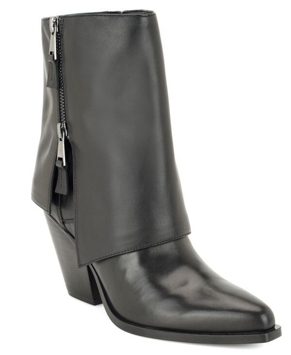 ナインウェスト レディース シューズ ブーツ・レインブーツ Nine West Womens Umberto Western Foldover Snip Toe Booties Black Leath