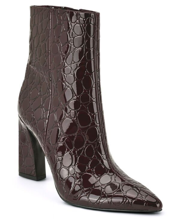 ナインウェスト レディース シューズ ブーツ・レインブーツ ヒール Nine West Womens Todaye Sculpted Block Heel Booties Wine Croco Pat