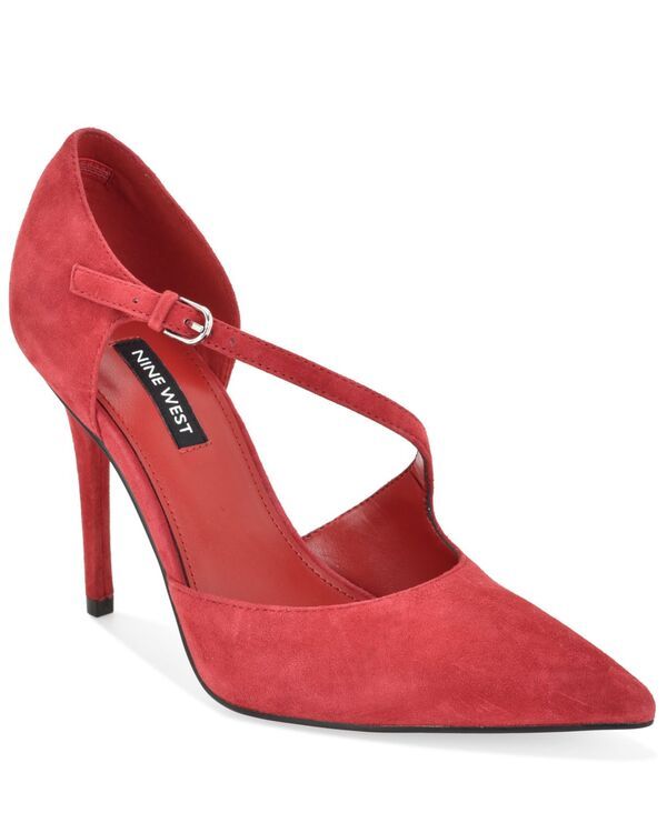 ナインウェスト レディース シューズ パンプス Nine West Womens Candelasymetrical Strap Dress Pumps Red Suede レッド