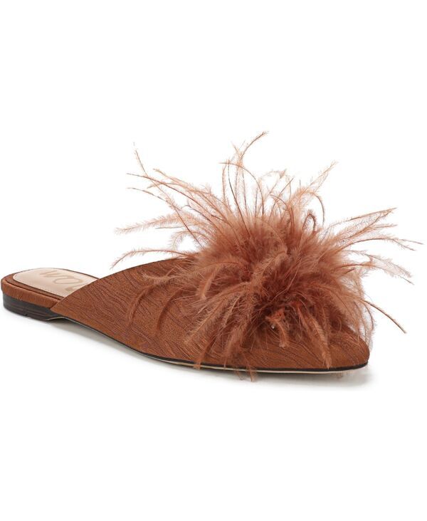 サムエデルマン レディース シューズ スリッポン・ローファー Sam Edelman Womens Khai Feather SlipOn Mule Flats Bright Bourbon Sati