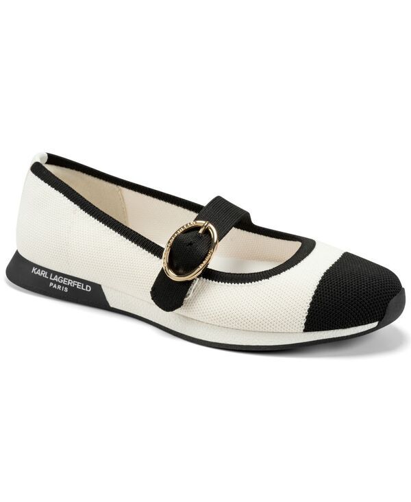 カール ラガーフェルド レディース シューズ パンプス KARLAGERFELD PARIS Womens Manuela Mary Jane Flats CreamBlacknit クリーム