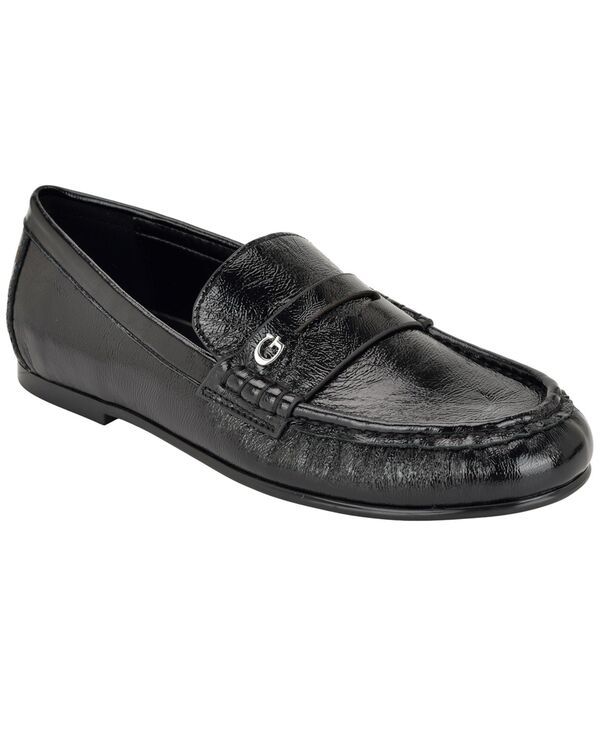 ゲス レディース シューズ スリッポン・ローファー GUESS Womens Raivoo Almond Toe SlipOn Penny Loafers Black Crinkle Patent L 29,100円