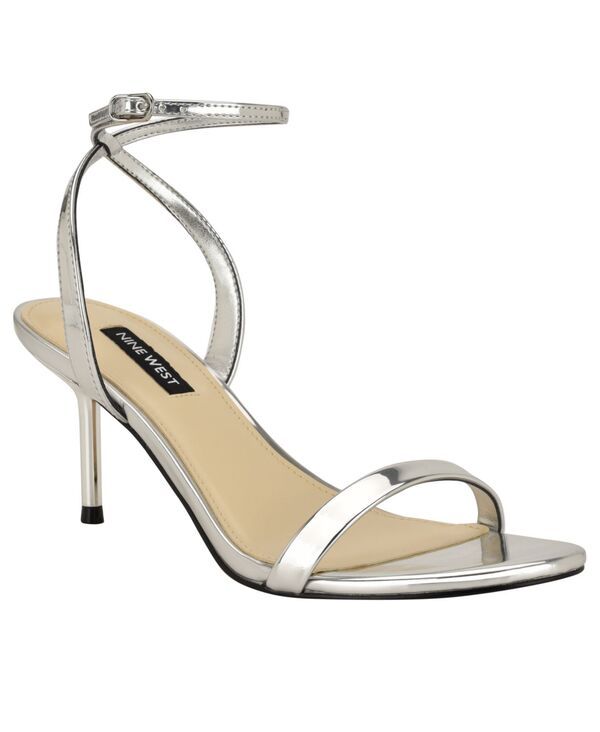 ナインウェスト レディース シューズ サンダル Nine West Womens Waltz Strappy Stiletto Dressandal silver Mirror Metallic シル