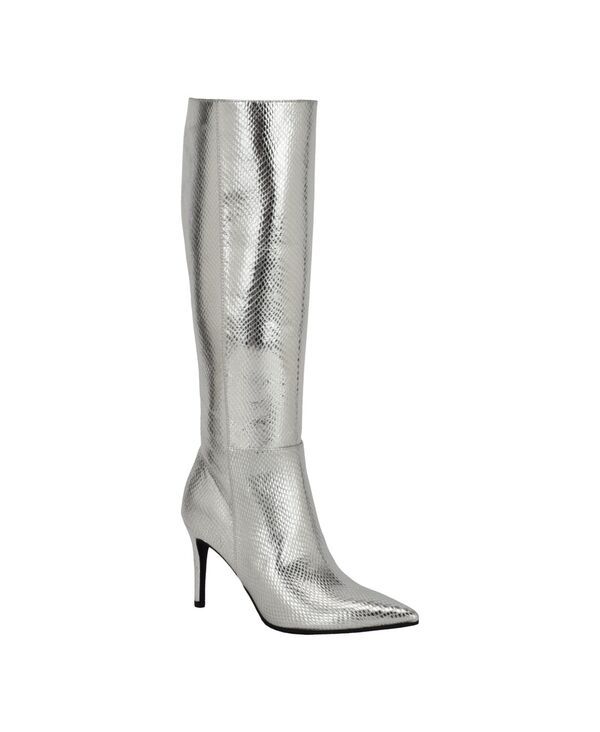 ゲス レディース シューズ ブーツ・レインブーツ トール GUESS Womens Richee Tall Shafted Pointy Toe Knee High Dress Boot silver