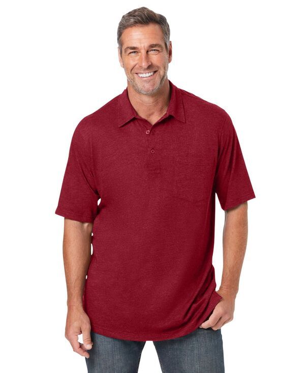 キングサイズ メンズ トップス ポロシャツ KingSize MenshrinkLess Lightweight Polo Rich burgundy バーガンディ