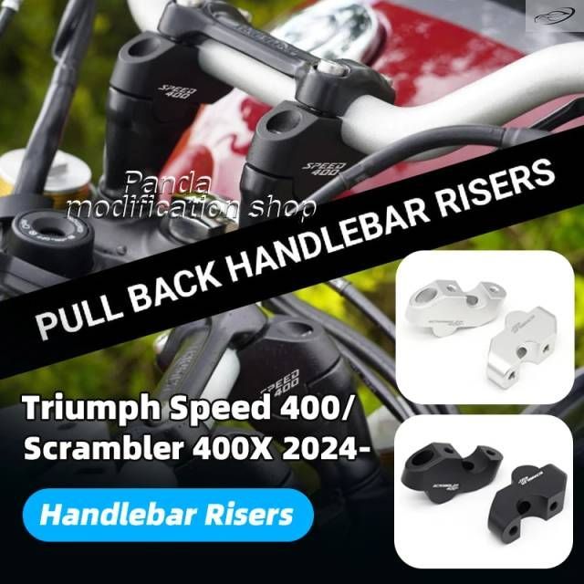 Triumph Speed 400 Scrambler 400X 2024用プルバックハンドルバーライザーハンドルバークランプアダプター