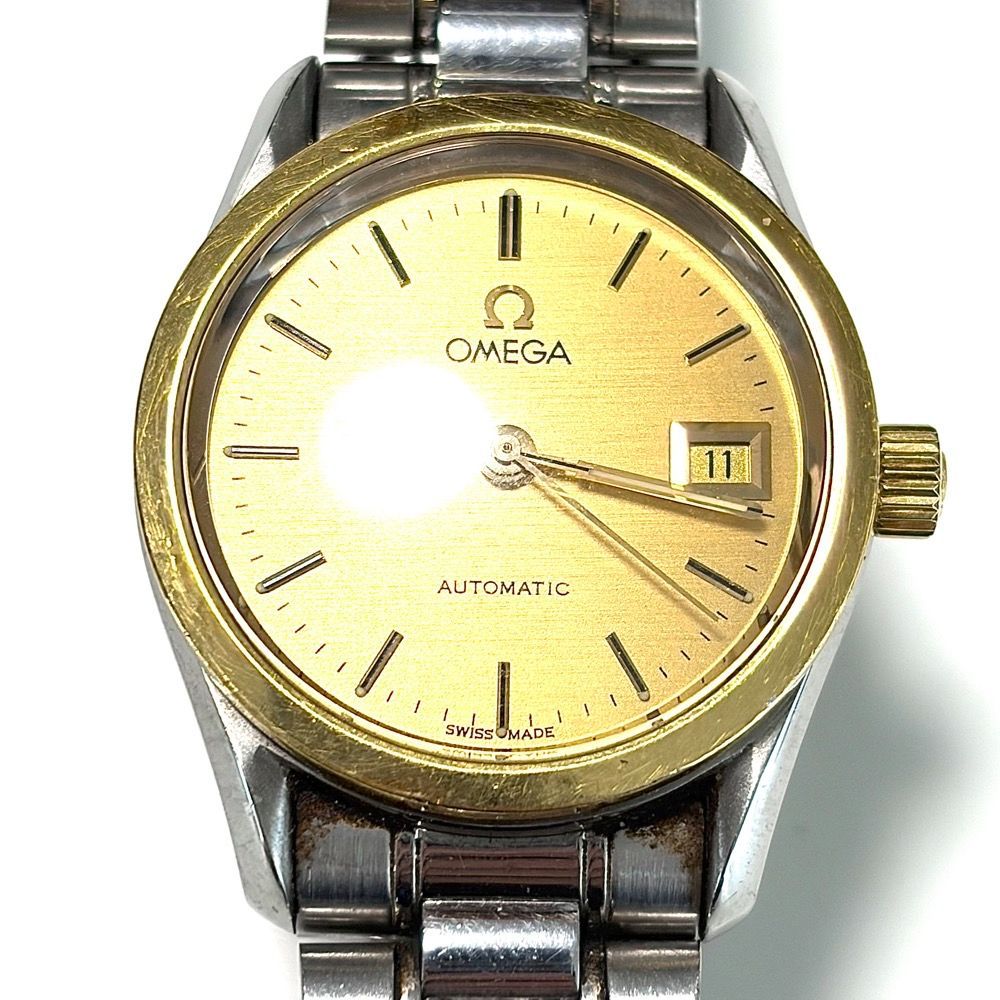 OMEGA オメガ クラシック YGベゼル Seamaster シーマスター Maison Fondée en 1848 メゾン フォンデ コンビ レディース 自動巻き ウォッチ 時計 ゴールド シルバー 動作確認済み 566.0285