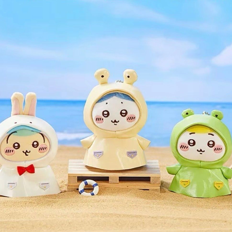 “치이카와” x MINISO 레인코트 플러시 토이 마스코트 3종 세트 치이카와 & 하치웨어 & 치이카와