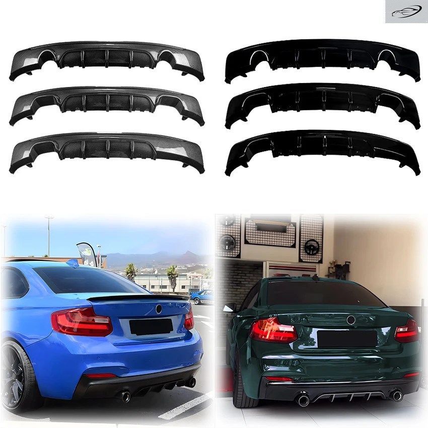 2014年から2019年式 BMW 2シリーズ F22 F23 M235i M240i Mスポーツパフォーマンススタイル グロスブラック リアバンパーディフューザースプ