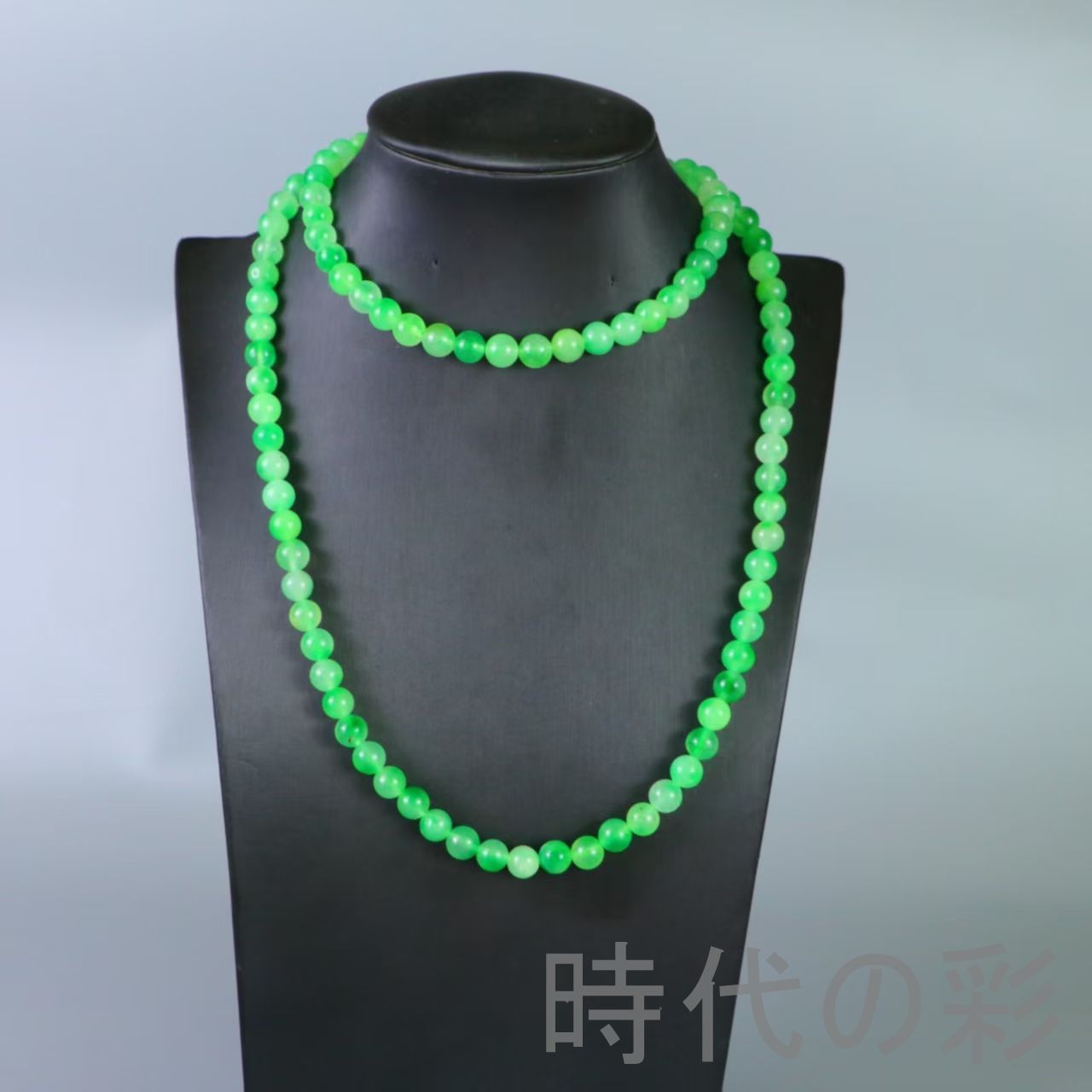 【高冰翡翠ネックレス】翡翠玉佩 玉器 首飾り 彫刻細工 中国古美術 古玩 コレクション R07092717