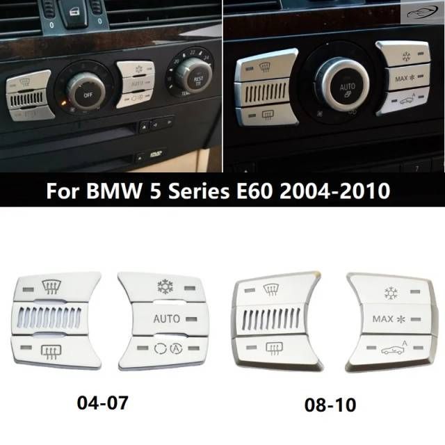 BMW 5シリーズ E60 2004-2010用 6個セット オートエアコンボタンカバートリム ABSクローム 7,449円