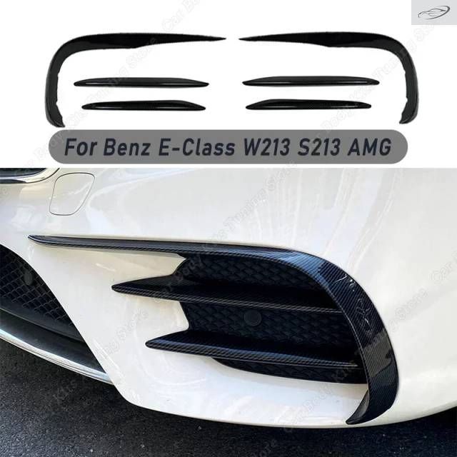 メルセベンツ Eクラス W213 S213 AMGライン フェイスリフト前モデル用 カーボンルック フロントバンパーリップスプリッター スポイラー フォグライトトリム 6,517円