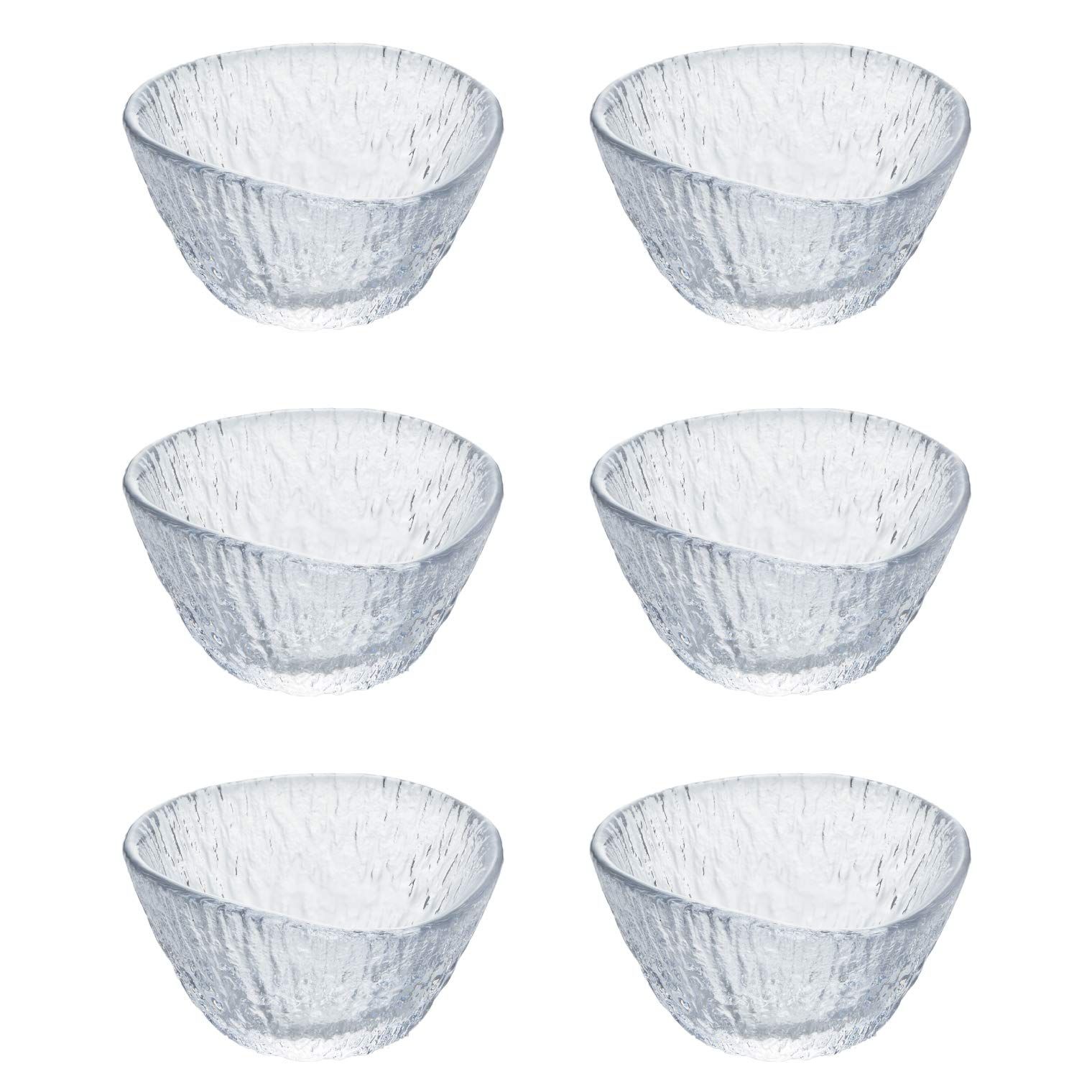 新品 アデリア(ADERIA) 庄内クラフト ガラス食器 小鉢 クリア 直径8.5×高さ4.2cm みぞれ珍味入れ 6個入 日本製 クリスタルガラス製 F-70396