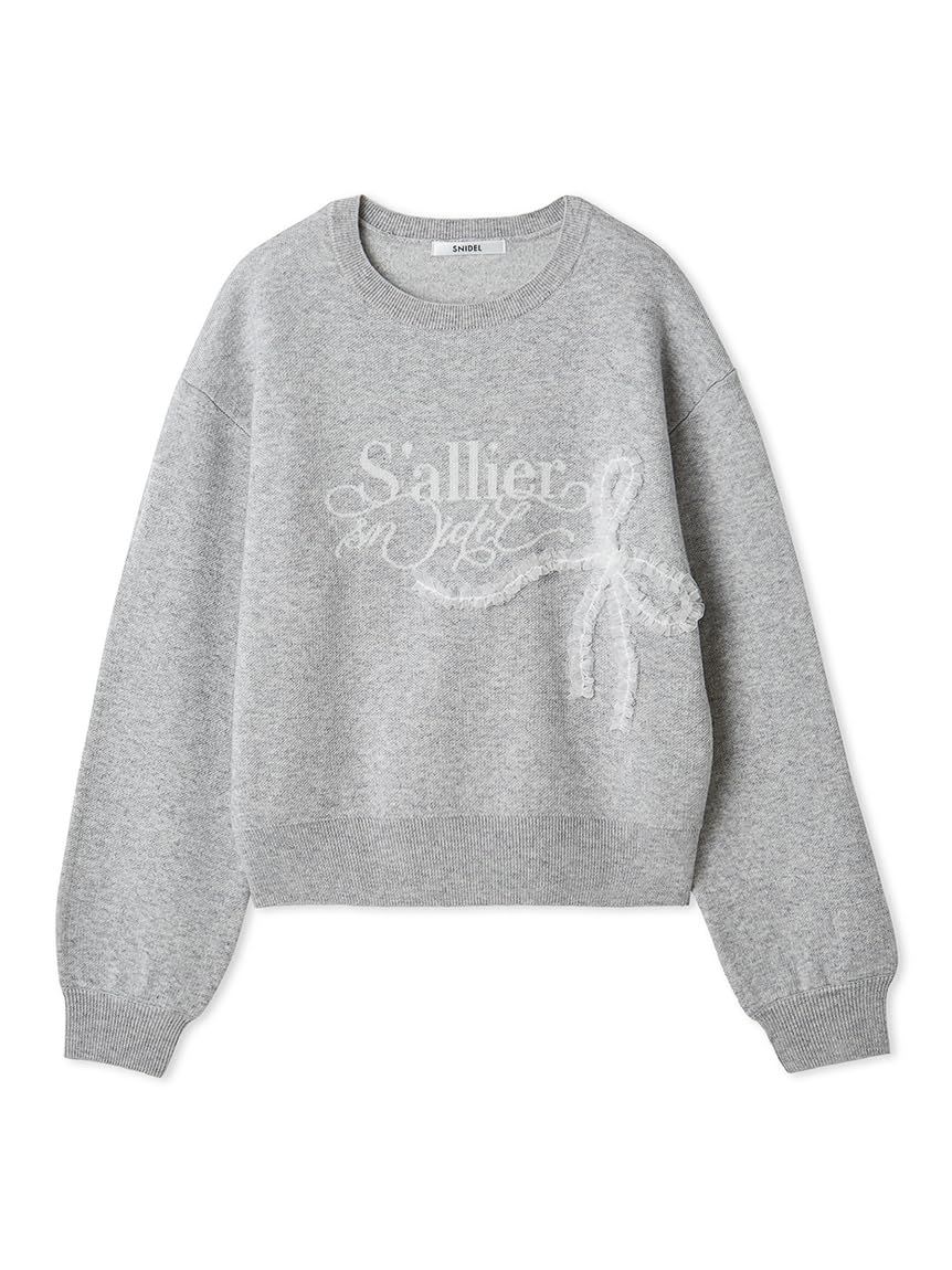 新品 [スナイデル] リボンモチーフジャガードニットプルオーバー SWNT261064 レディース GRY Free Size
