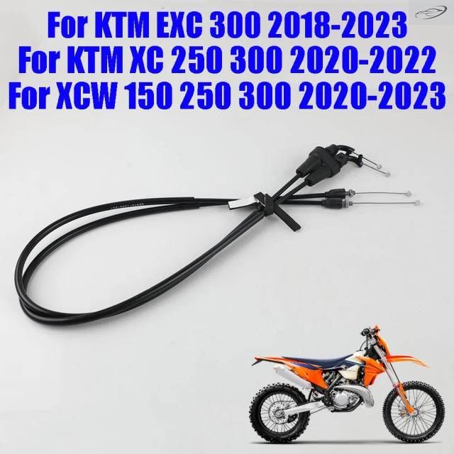 オートバイ部品 2 スロットルケーブル アクセルプルライン 燃料パイプ ワイヤー KTM EXC XC XCW 150 250 300 2020 - 2023 EXC300用