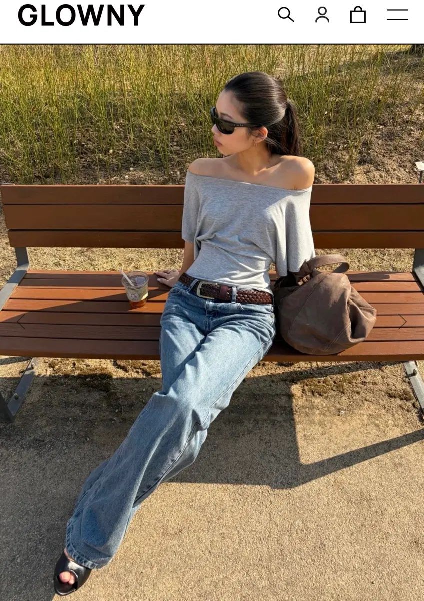 グロウニー GLOWNY CORE HALF TEE (GRAY)
