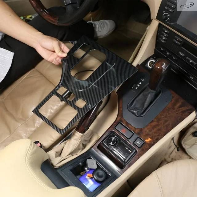 BMW 5シリーズ E39 1998-2001用 ABSカーボン/シルバー センターコントロールシフトノブパネルステッカー装飾カーアクセサリー 7,748円