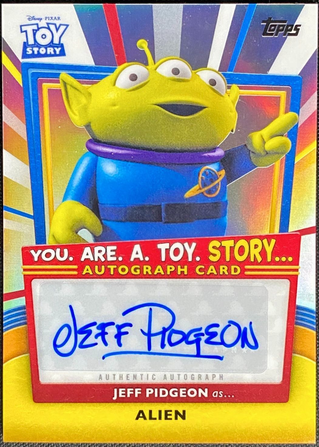 【8/25まで出品】Alien エイリアン リトル・グリーン・マン Topps 30 Years Of Toy Story Dsiney 2026 Auto 直筆 サイン Jeff Pidgeon トイストーリー