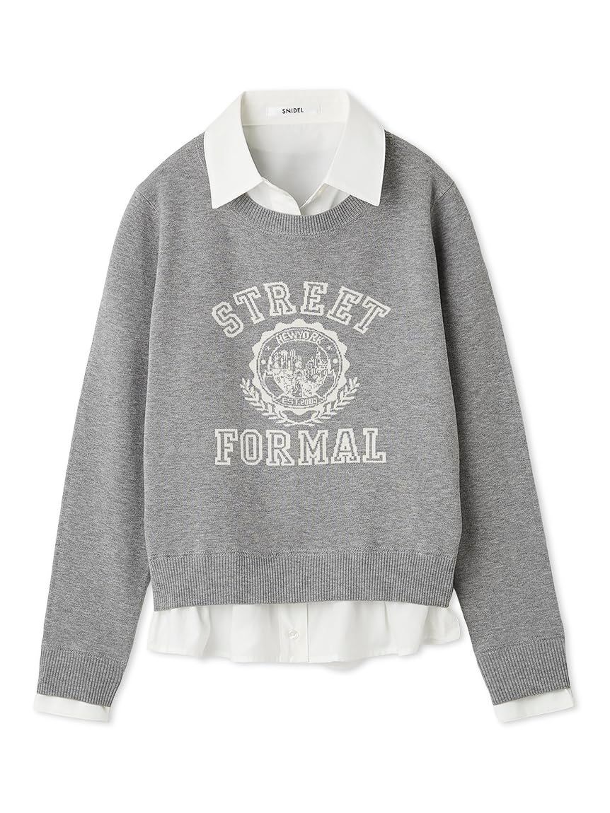 新品 [スナイデル] シャツドッキングジャガードニットプルオーバー SWNT254226 レディース GRY Free Size