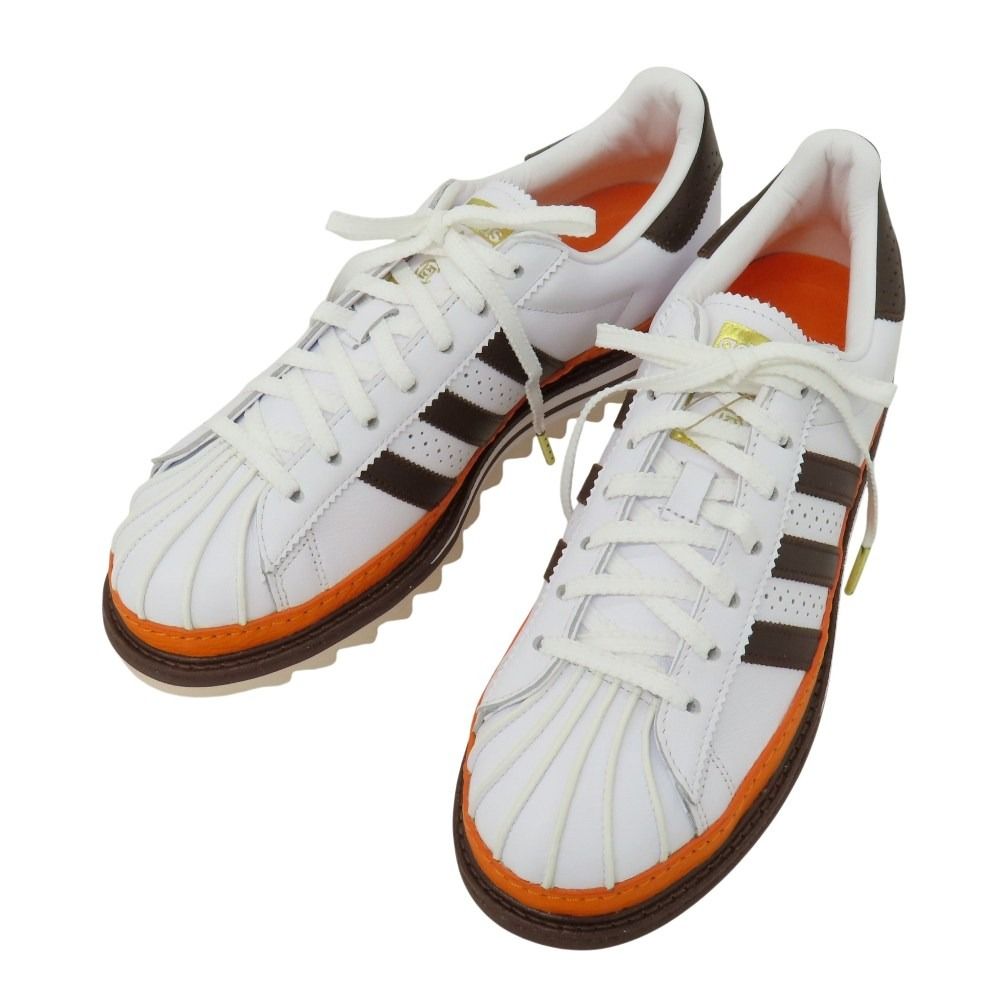 【中古】【未使用】クロット CLOT × adidas　2026年春夏 レザー スニーカー ホワイトxブラウン【サイズ27.5】【メンズ】