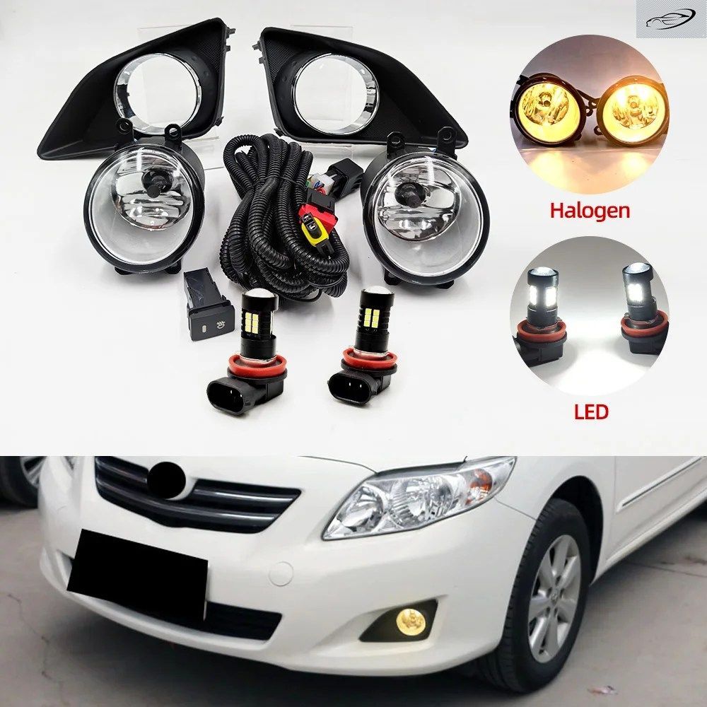 1 セット トヨタ カローラ 2008 2009 2010 LED フォグランプ フォグランプ アセンブリ フォグランプ カバー グリル ヘッドライト フォグラ
