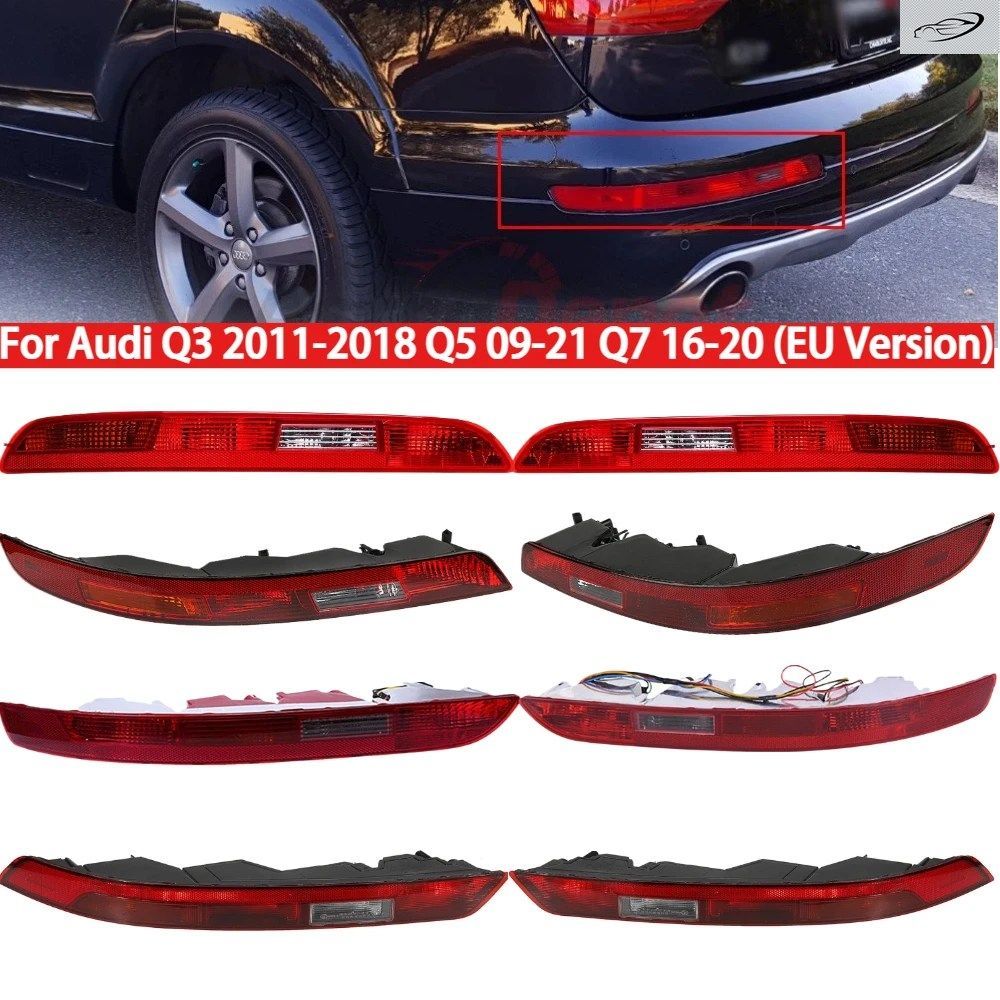 自動車用リアバンパーテールライトターンシグナルリバースランプ（LEDバルブ配線付き）アウディ Q3 2011-2018 Q5 09-21 Q7 16-20 EU