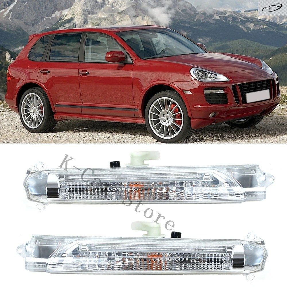 ポルシェ カイエン GTS ターボ 2007-2010 用 フロントバンパー LED フォグランプ デイタイムランニングライト 7L5941181E 7L5941182E