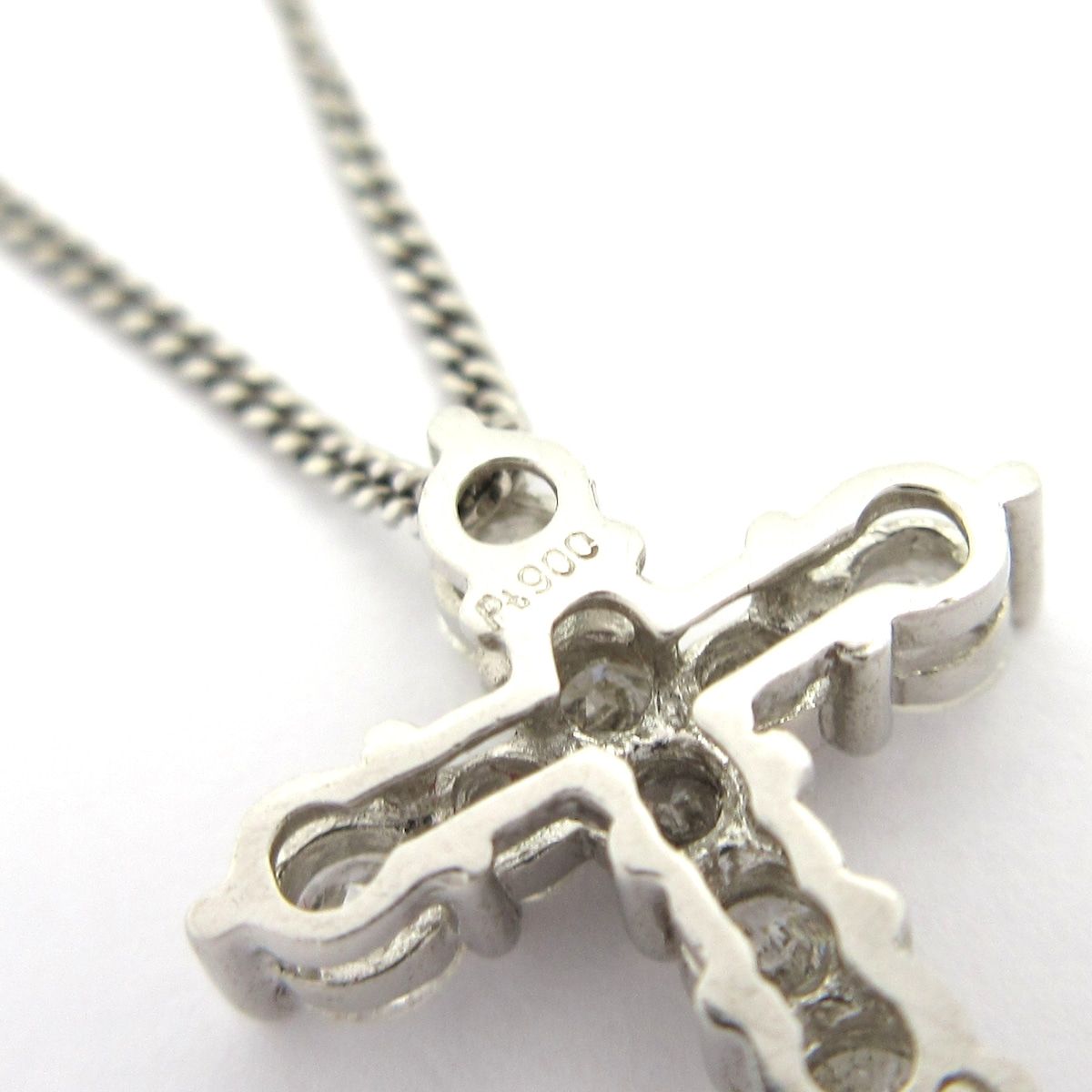 Unbranded(ノーブランド) ネックレス美品 Pt900×Pt850×ダイヤモンド クロス/Pt900トップ/10Pダイヤ0.50ct/Pt850チェーン/総重量3.4g