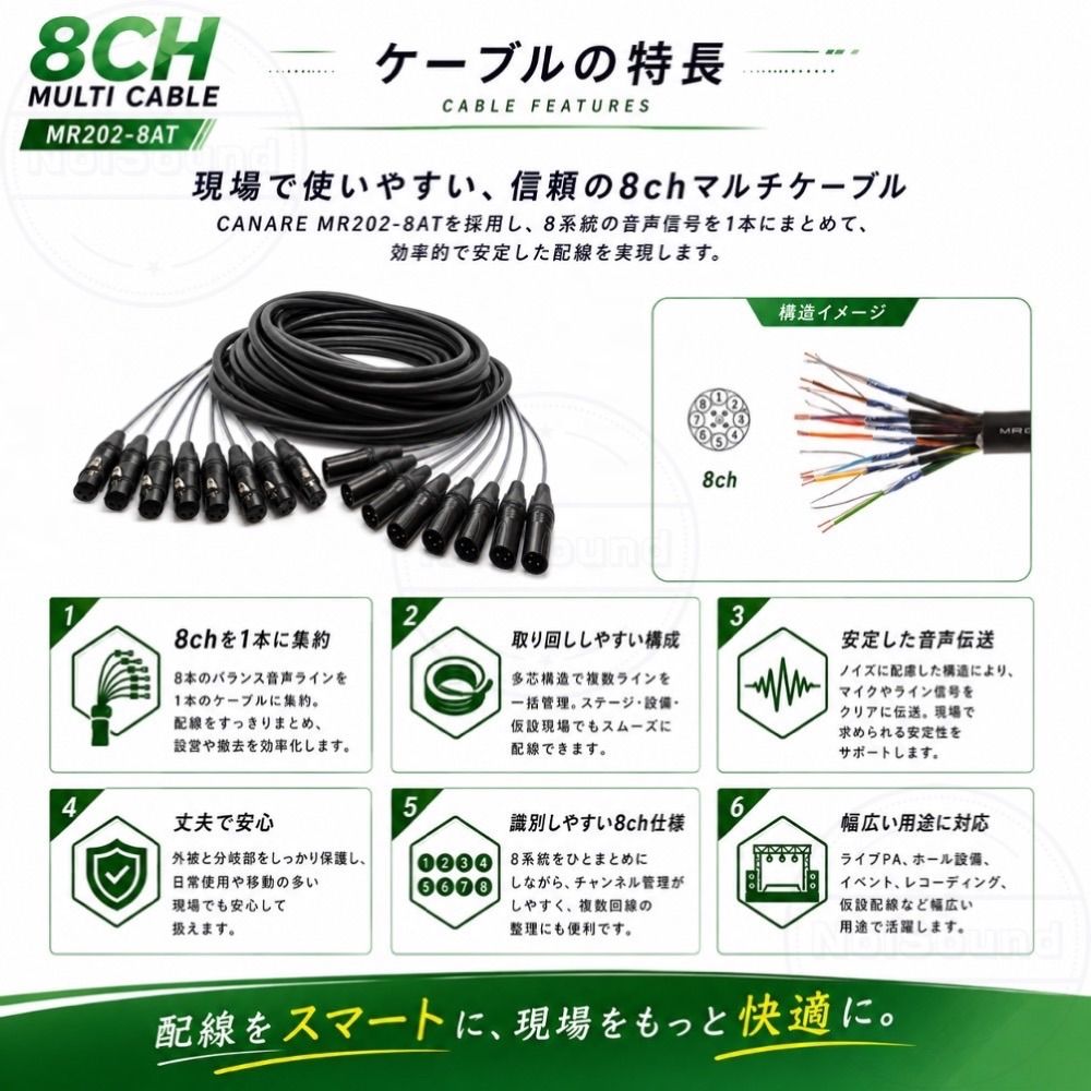 8chマルチ対応XLRケーブル 15m CANARE MR202-8AT NEUTRIK NC3MXX-B/NC3FXX-B バランスケーブル 8chマルチ対応XLRケーブル 15m CANARE MR202-8AT NEUTRIK NC3MXX-B/NC3FXX-B バランスケーブル
