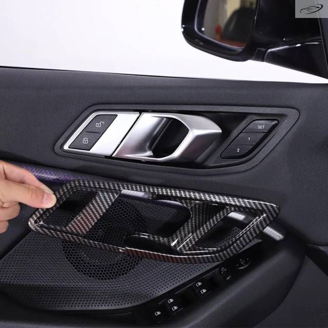 BMW 1シリーズ 2シリーズ F40 F44 2020-2024用 ABSカーボン/ブラック インナードアハンドルフレーム装飾カバートリム カーアクセサリー