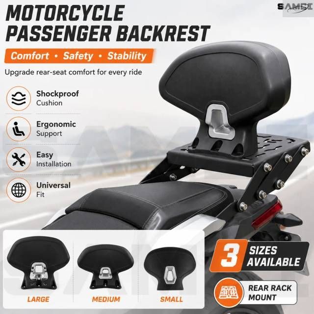 オートバイパッセンジャーバックレスト マルチサイズ トラベル リアバックレストクッション ヤマハ Xmax300 Xmax125 Tmax560対応 9,895円