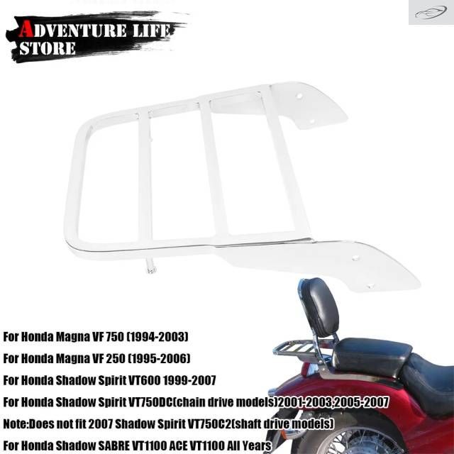 ホンダ シャドウ スピリット VT750DC VT400 VT600 VT1100 VF250 VF750 用 オートバイ製リアシーシーバーバックレスト クロームラゲッジラック 8,160円
